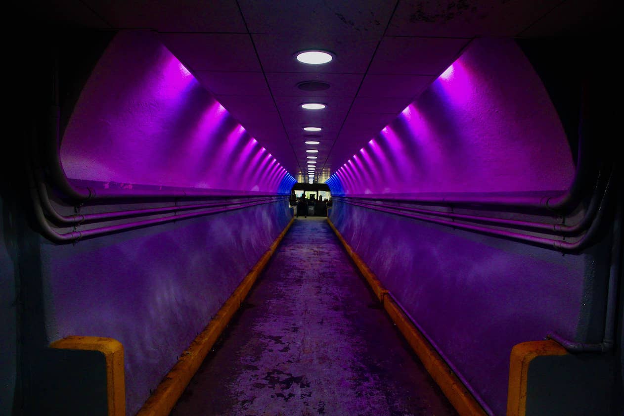 Underpass of Metropark Amtrak train station, Iselin, New Jersey